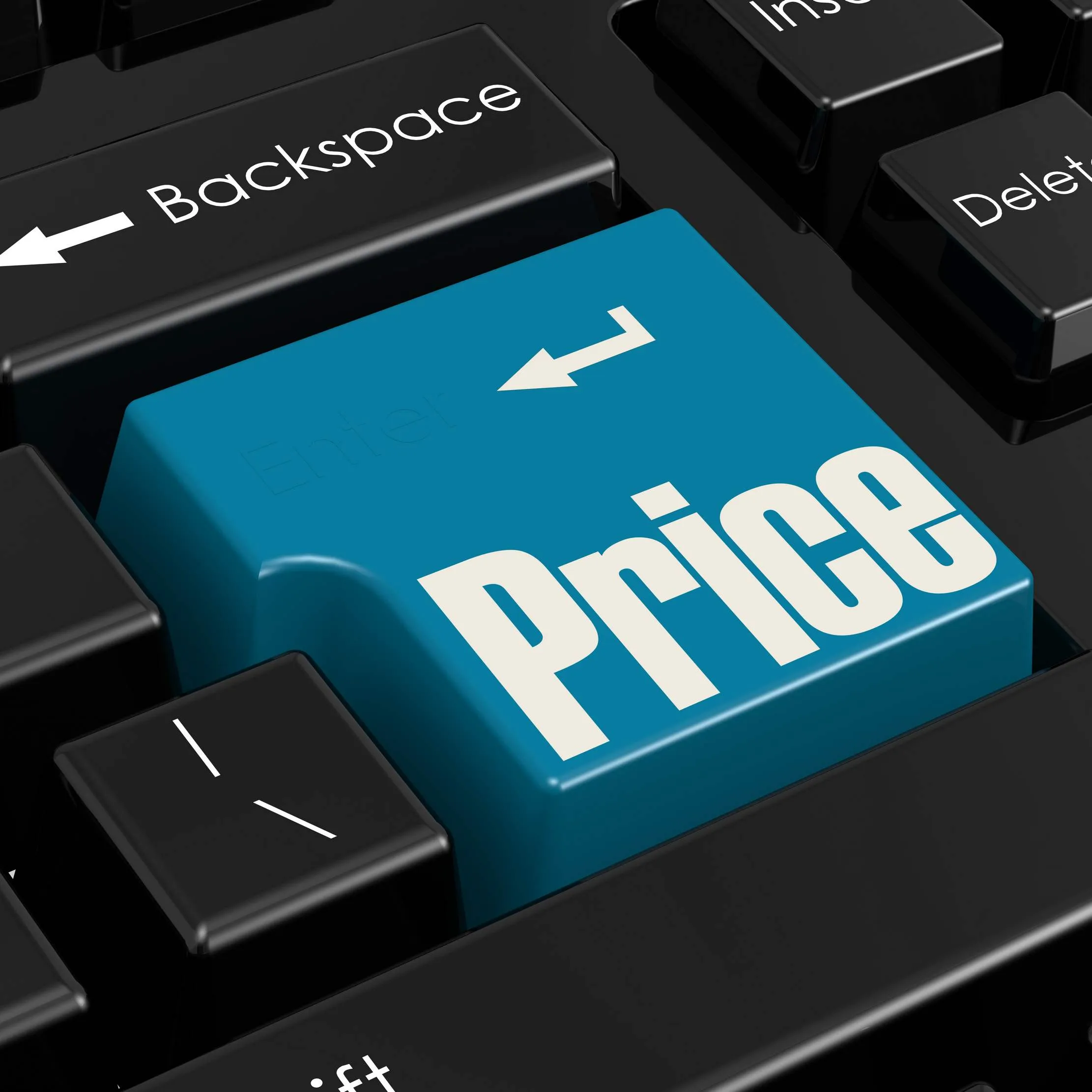 Keyboard price button representing POS price control and product pricing rules