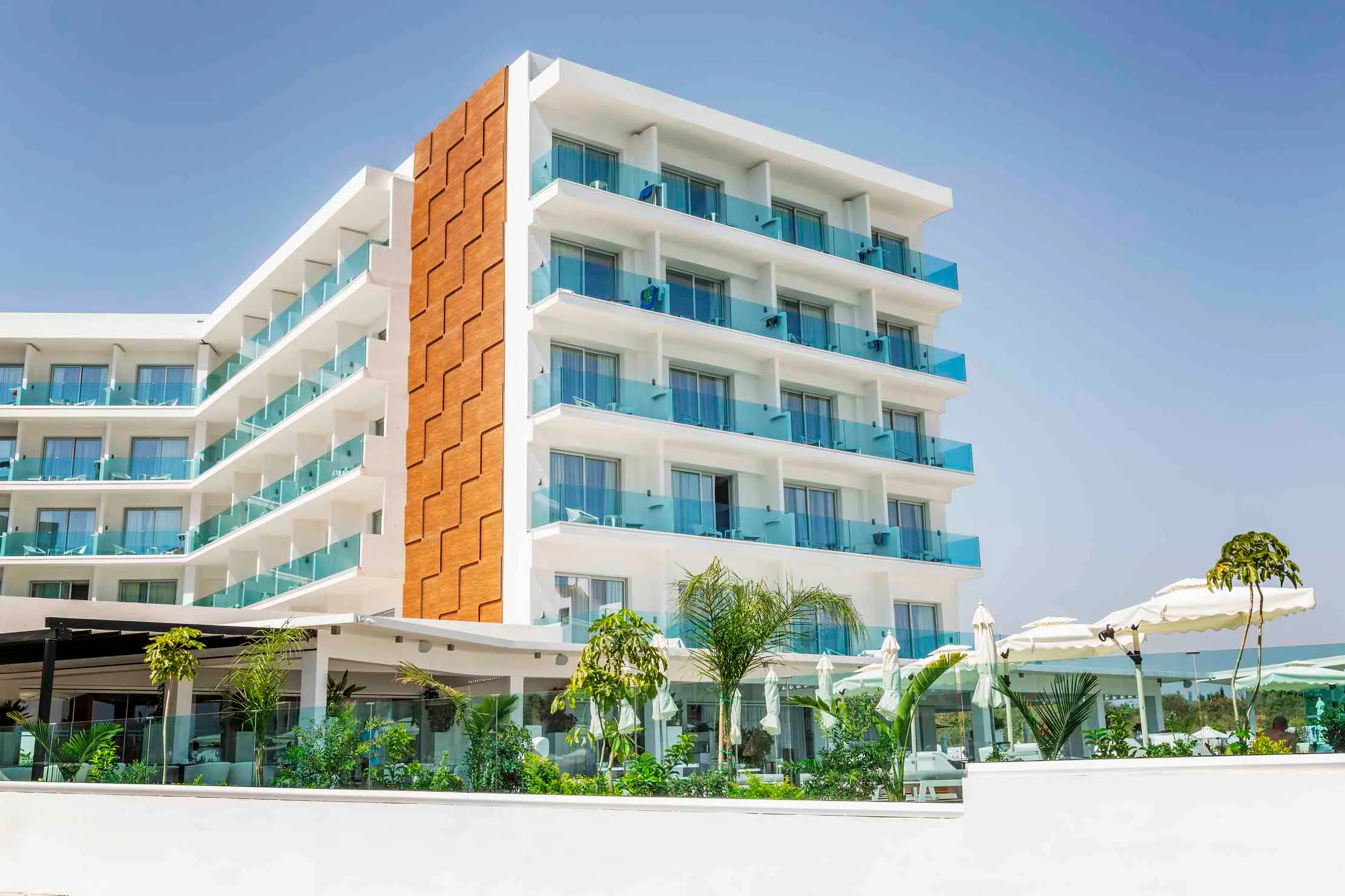 Modern hotel exterior suited to Maduuka's hotel management system for African hospitality businesses