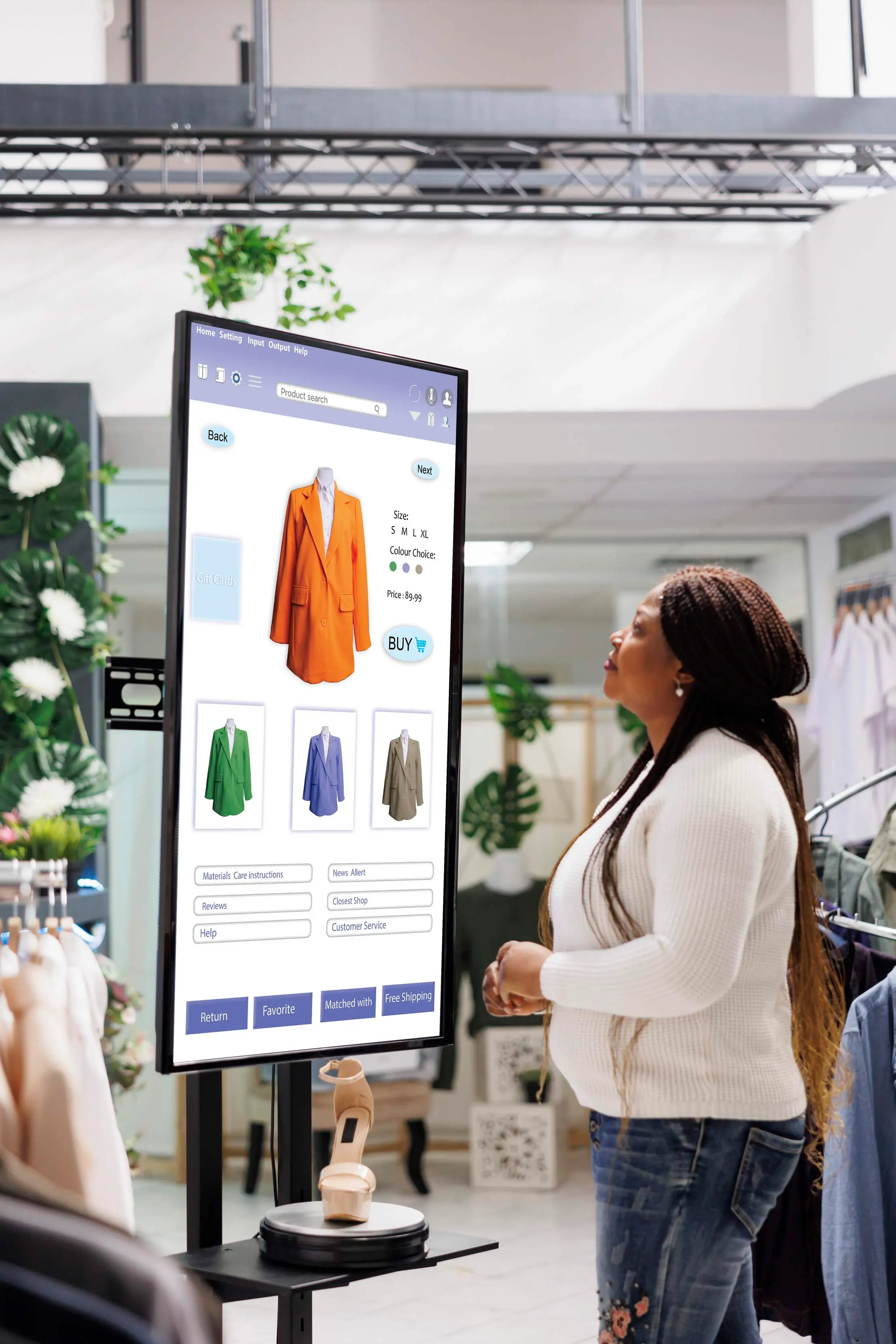 Clothing display showing why attendants need product lookup and variant discipline